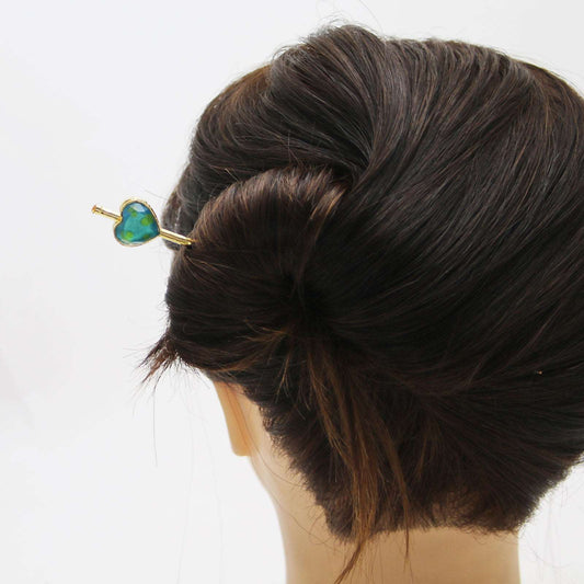 Hairpin Heart Poison Mushroom Gold Purple Green TAMARUSAN