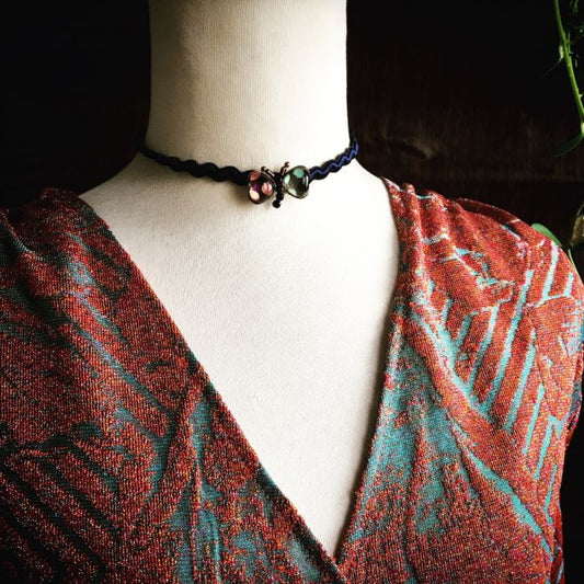 Ribbon Choker Butterfly Polka Dot Multicolor TAMARUSAN