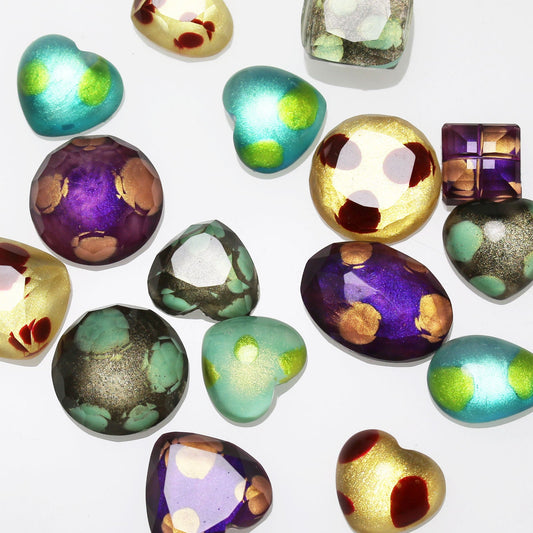 Hairpin Agate Onyx Gold Heart Green TAMARUSAN