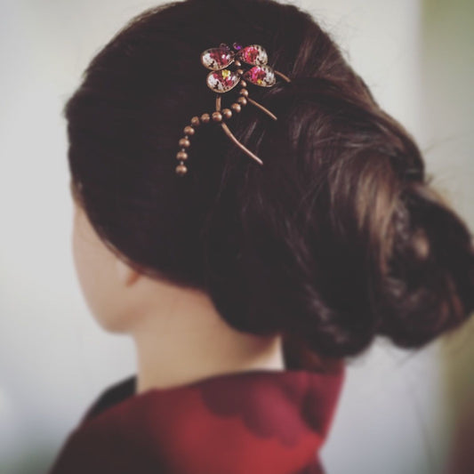 Hair Comb Dinosaur Dragonfly Purple TAMARUSAN