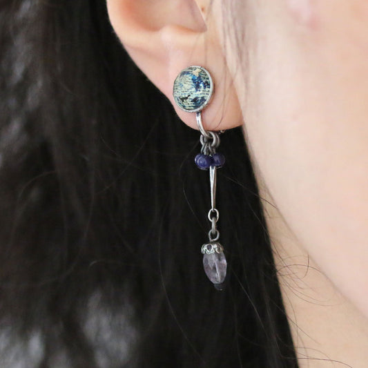 Earrings Blue Dinosaur Lapis Lazuli TAMARUSAN