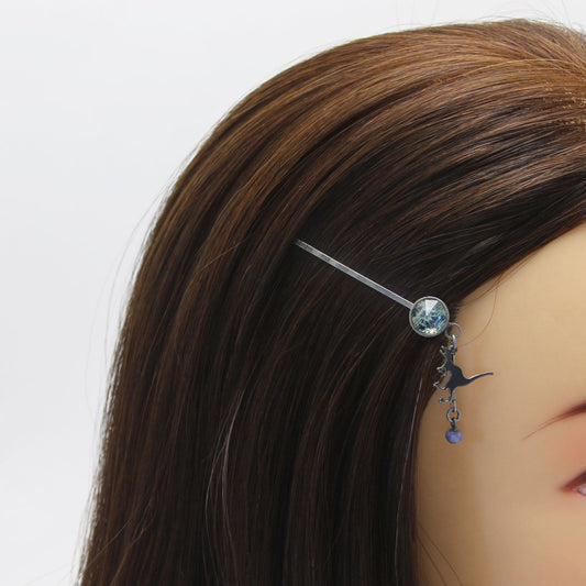 Hairpin Dinosaur Blue Sodalite TAMARUSAN