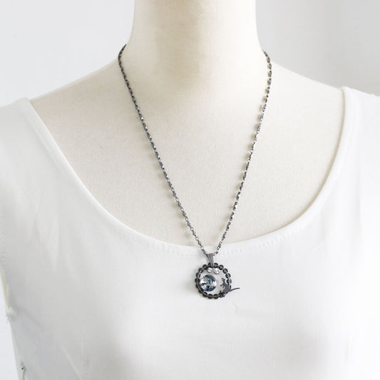 Necklace Dinosaur Blue Silver Powder TAMARUSAN