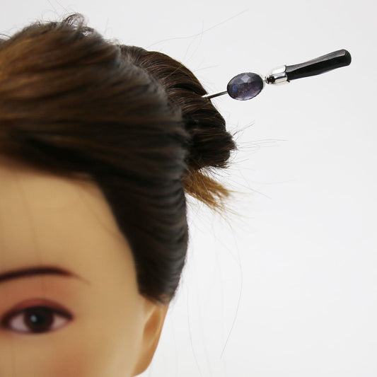 Changeable Ornament Hairpin Wood Purple TAMARUSAN