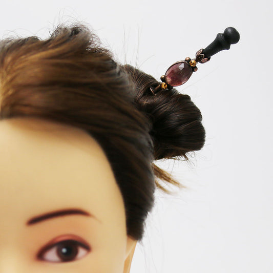 Changeable Ornament Hairpin Chess Wood Pink TAMARUSAN