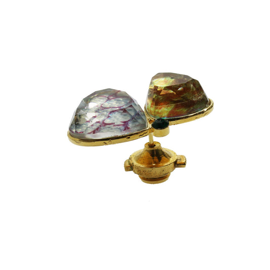 Pin Brooch Glasses Holder Flower Gold Hydrangea TAMARUSAN