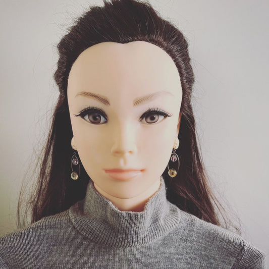 Hook Earrings Tiger Beetle Amethyst Original Resin Gray TAMARUSAN