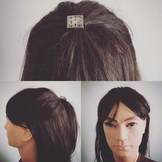 Hair Elastic Tiger Beetle Square Gray TAMARUSAN