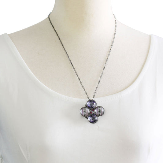 Scarf Clasp Necklace Lily Purple 2Way TAMARUSAN