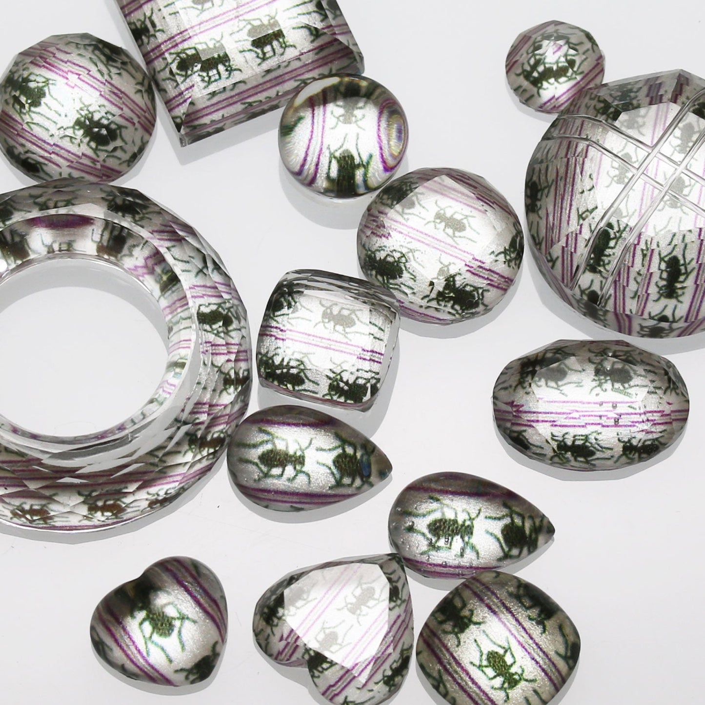 Eyeglass Chain Necklace Purple Gold TAMARUSAN