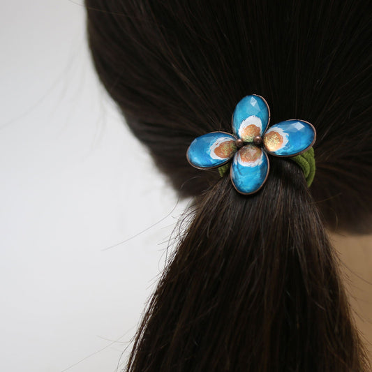 Gorgeous hair Elastic Flower Peacock Green TAMARUSAN