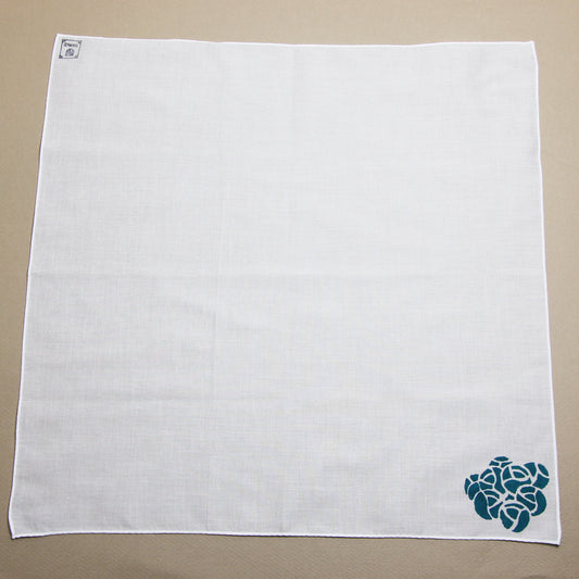 Rose Handkerchief Hand Print White TAMARUSAN