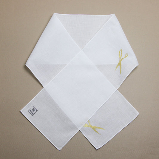 Handkerchief Scissors Hand Print White TAMARUSAN