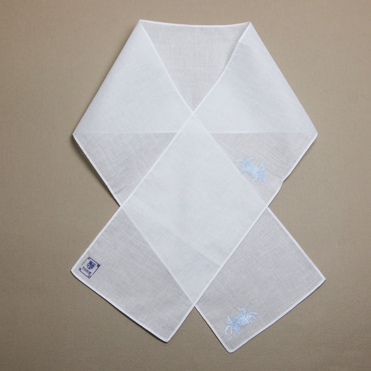 Handkerchief Crab Hand Print White TAMARUSAN