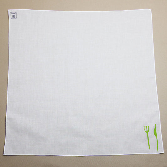 Knife Folk Handkerchief Hand Print White TAMARUSAN