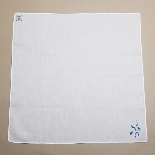 Handkerchief Musical Note Hand Print White TAMARUSAN