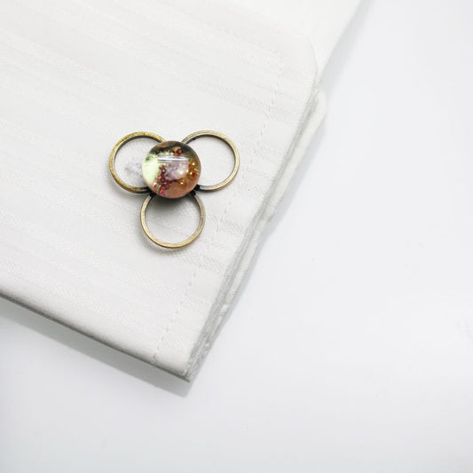 Cuff Links Pink Flower TAMARUSAN