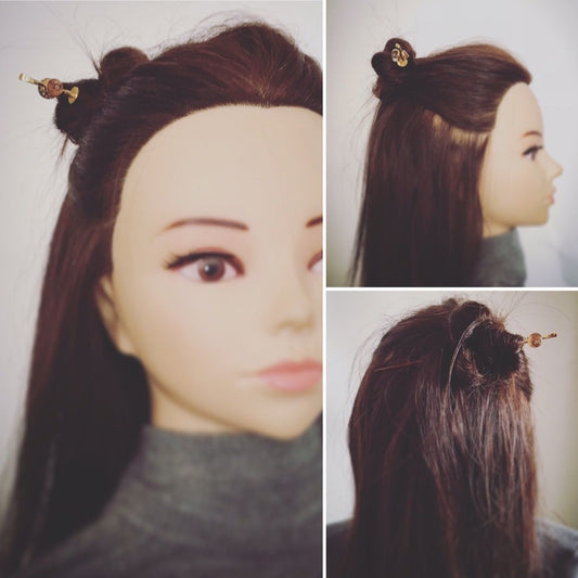 Changeable Ornament Hairpin Pink Gold TAMARUSAN