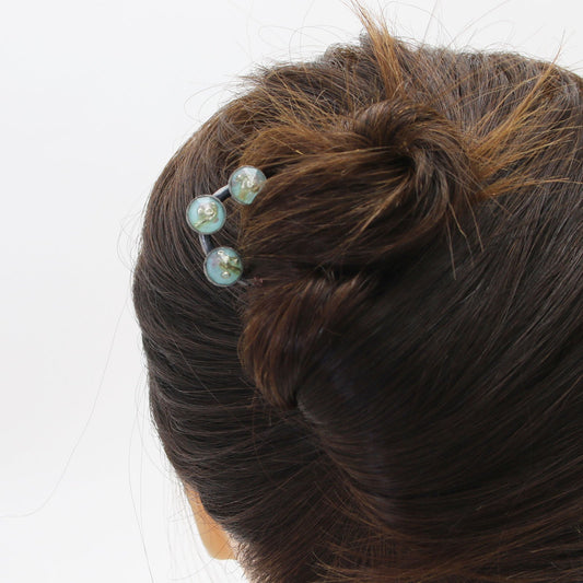 Double Prong Hair Stick Light Blue TAMARUSAN
