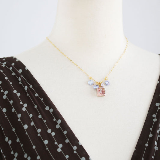 Necklace Pink Freshwater Pearl Gold TAMARUSAN