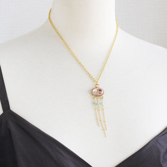 Necklace Pink Amazonite Gold TAMARUSAN