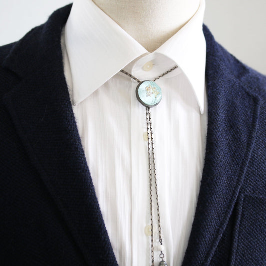 Chain Bolo Tie Blue Necklace Cherry Tree TAMARUSAN