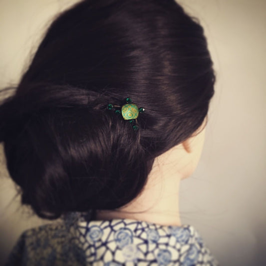 Hair Comb Green Fawn Small TAMARUSAN