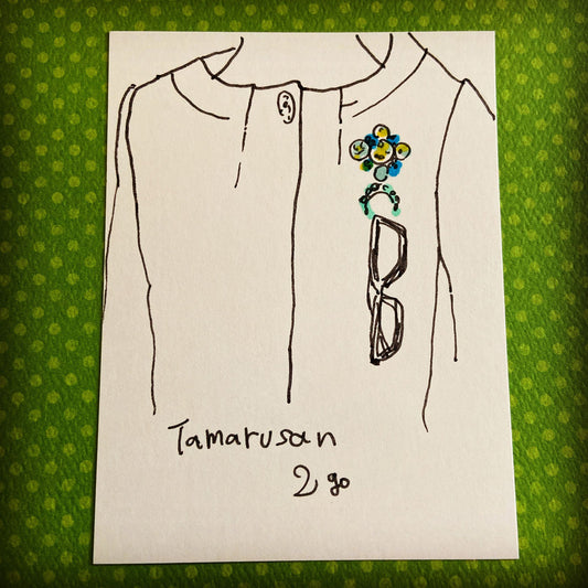 Eyeglass Holder Brooch Kanoko Fawn Lemon Blue TAMARUSAN