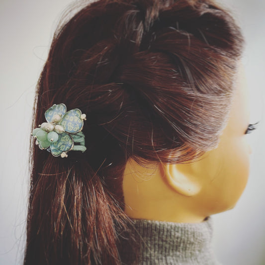 Hair Elastic Blue Flower Fawn TAMARUSAN