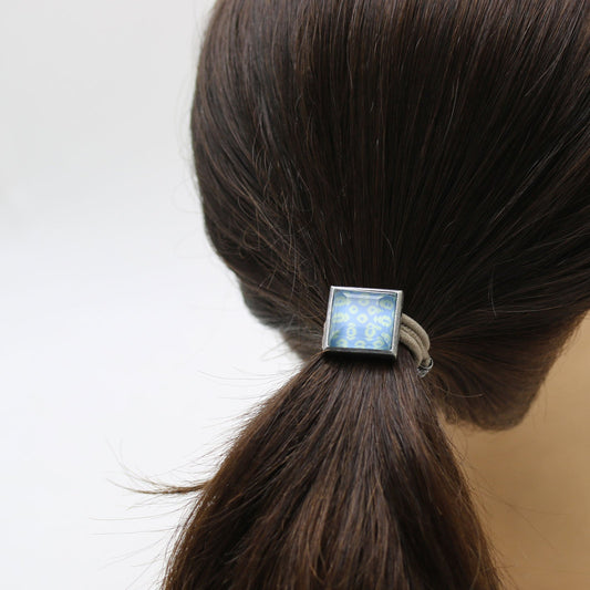 Simple Hair Elastic Fawn Light Blue Square TAMARUSAN