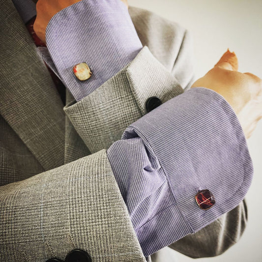 Cuff Links Purple Architectural Design TAMARUSAN