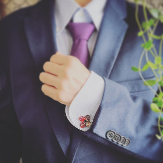 Cuff Links Purple Architecture Flower TAMARUSAN