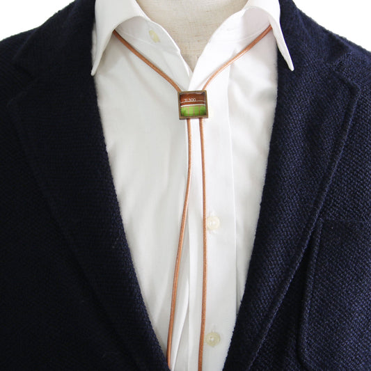 Leather Strap Bolo Tie Architecture Green TAMARUSAN