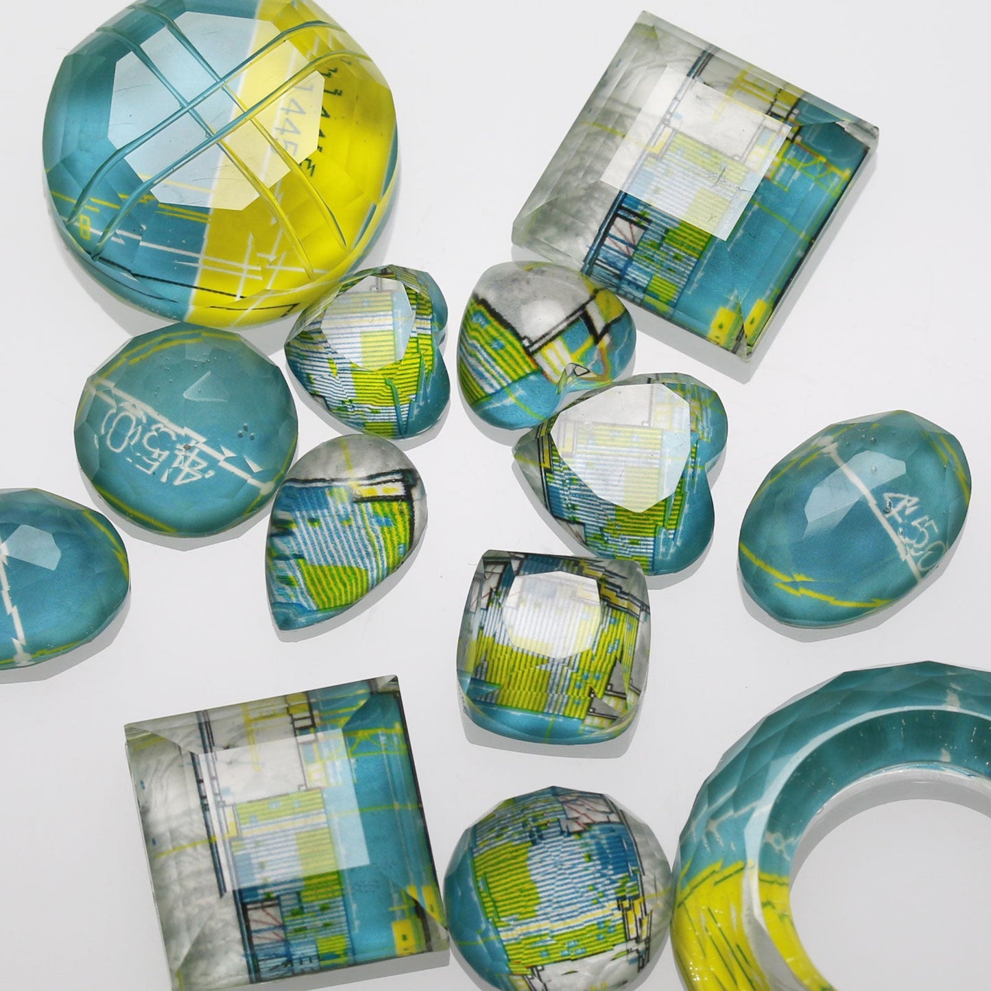 Tie Tack Blue Architectural Design Men's TAMARUSAN