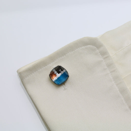 Cuff Links Blue Square TAMARUSAN