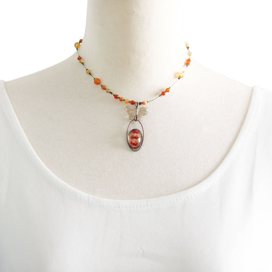 Choker Wire Crab Red Butterfly TAMARUSAN