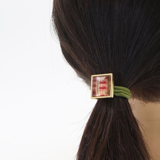 Simple Hair Elastic Crab Red Luxury Gold TAMARUSAN