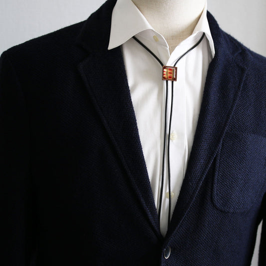 Leather Strap Bolo Tie Crab Red Men's Accessory TAMARUSAN