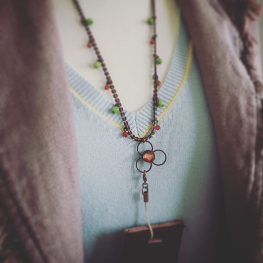 Id Holder Neck Strap Red Crab Carnelian TAMARUSAN