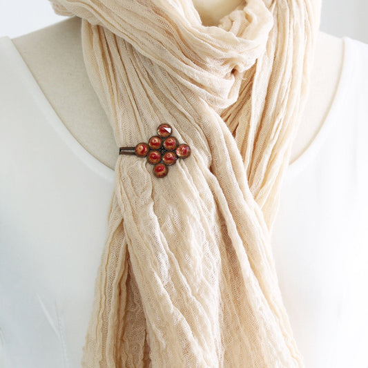 Scarf Clasp Crab Handmade Red TAMARUSAN