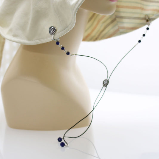 Hat Clips Blue Scales Heart Leather TAMARUSAN