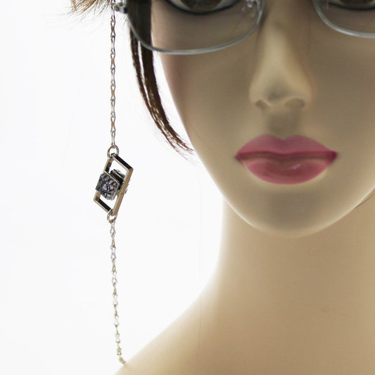 Eyeglass Chain Men's Resin Scales Navy Blue TAMARUSAN