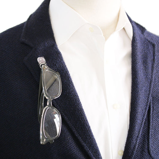 Eyeglass Holder Brooch Scales Blue TAMARUSAN