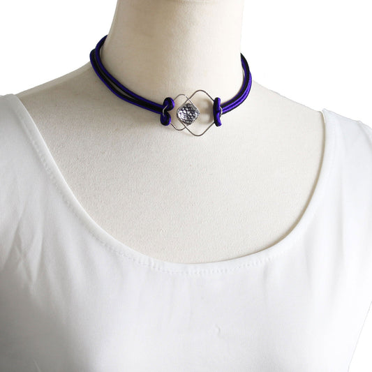 Choker Braid Silk Blue Simple Chic TAMARUSAN