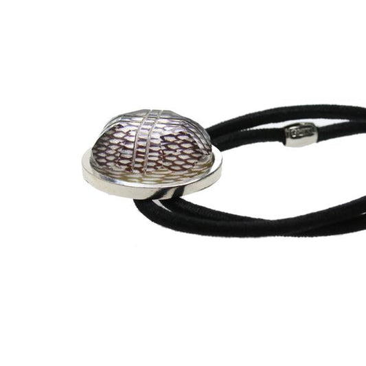 Simple Elastic Scales Silver Lame Dark Blue TAMARUSAN