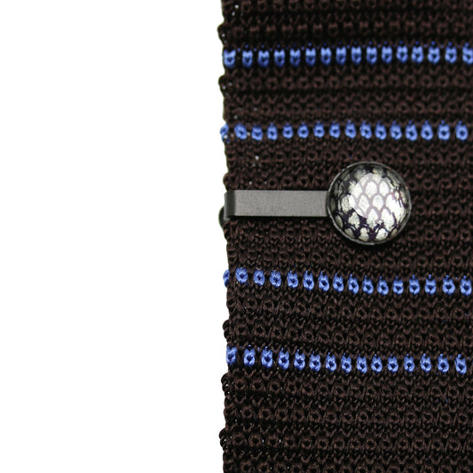 Short Simple Tie Clip Scales Navy Blue TAMARUSAN