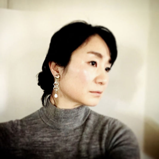 Earrings Pink Lemon Illustration Shell TAMARUSAN