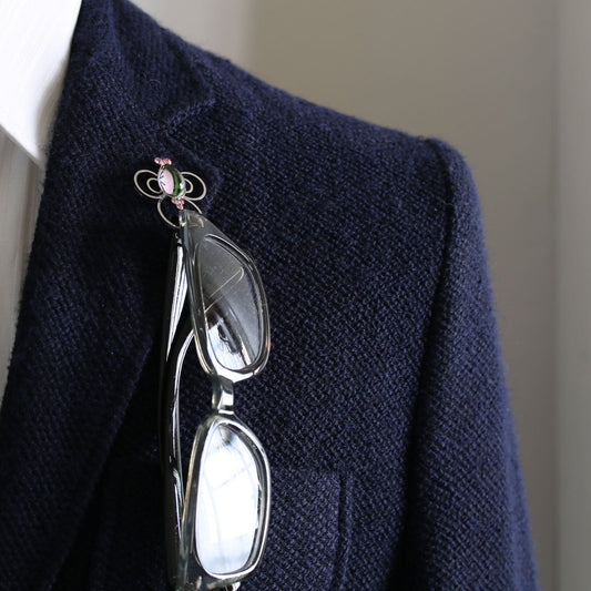 Eyeglass Holder Brooch Bee Lemon Multicolor TAMARUSAN