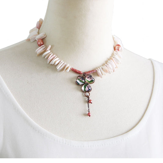 Natural Stone Choker Flower Pink TAMARUSAN