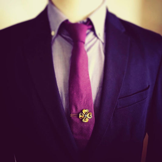 Gorgeous Tie Clip Flower Green Handmade TAMARUSAN